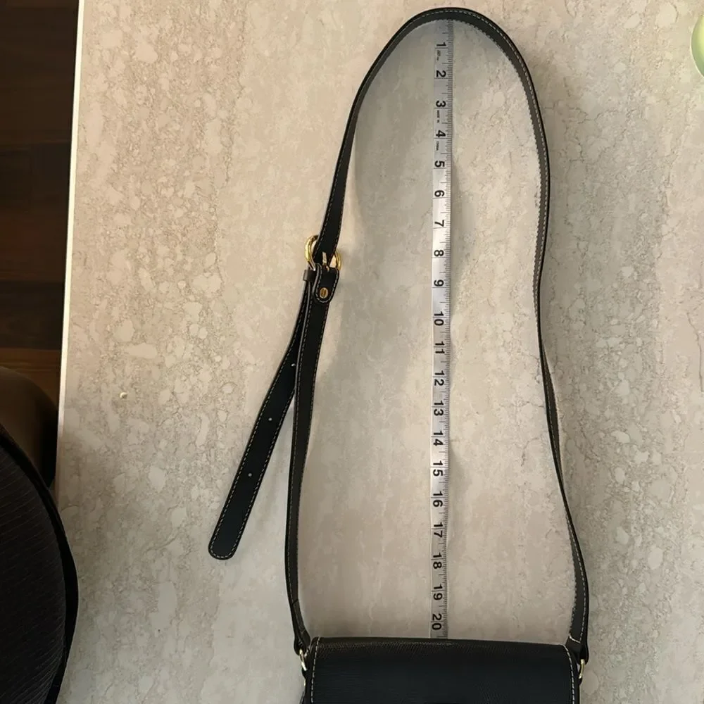 BEAUTIFUL LANCEL ELSA BLACK LEATHER CROSSBODY